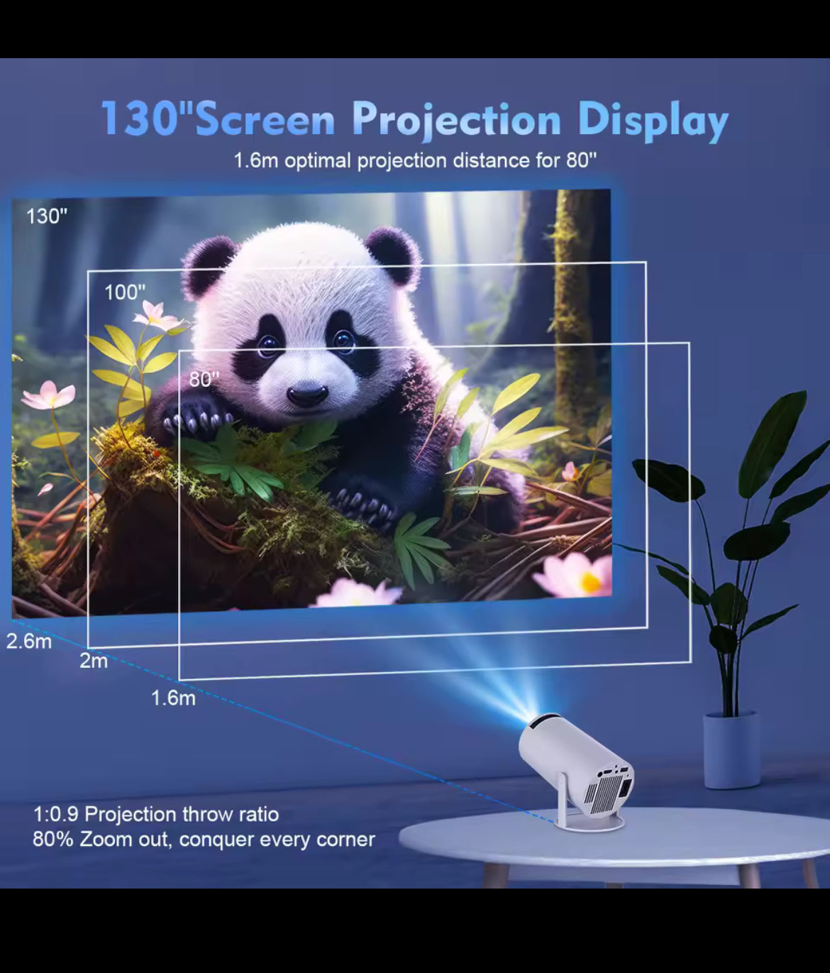 Projecteur Magcubic HD 4K - Votre Smart Tv Portative - Android avec Wifi