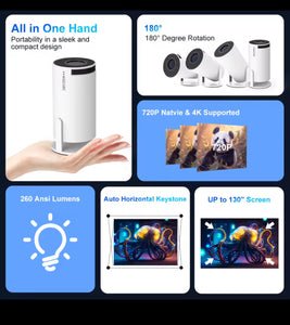 Projecteur Magcubic HD 4K - Votre Smart Tv Portative - Android avec Wifi
